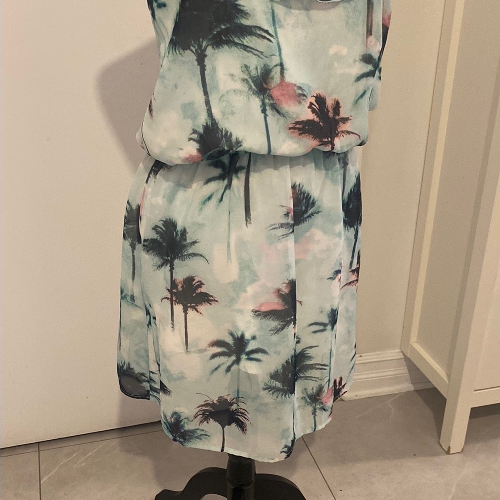 SUZY SHIER Tropical Print Sleeveless Dress with elastic waist Size Small - Picture 4 of 14